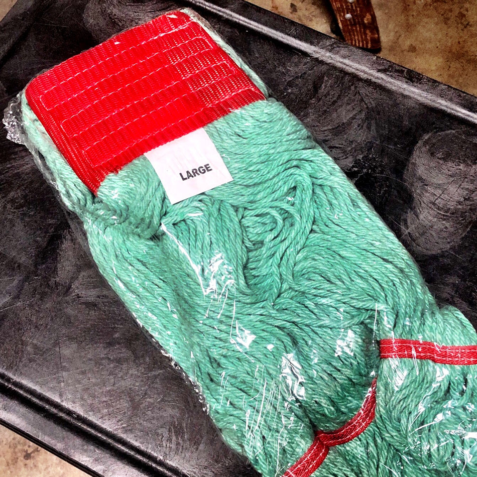 LARGE GREEN BLEND MOP W/ 5" BAND, LOOPED & BANDED