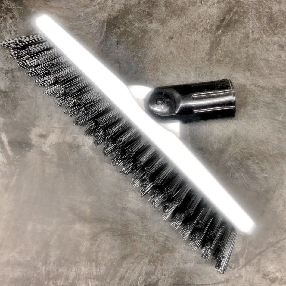 PREMIUM PIVOTING WHITE GROUT BRUSH (BLACK BRISTLES)